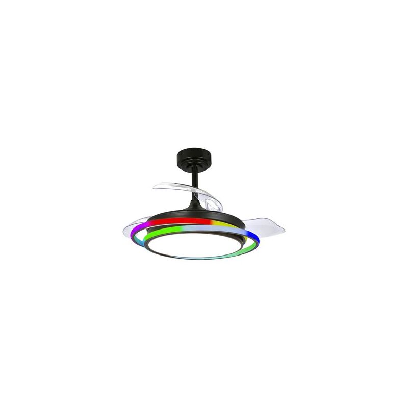 foto del prodotto cristalrecord antila mini ventilatore led rgb nero 45w 4500lm cct dim