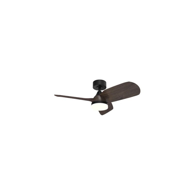 foto del prodotto cristalrecord byan ventilatore led nero legno 18w 2000lm cct dim