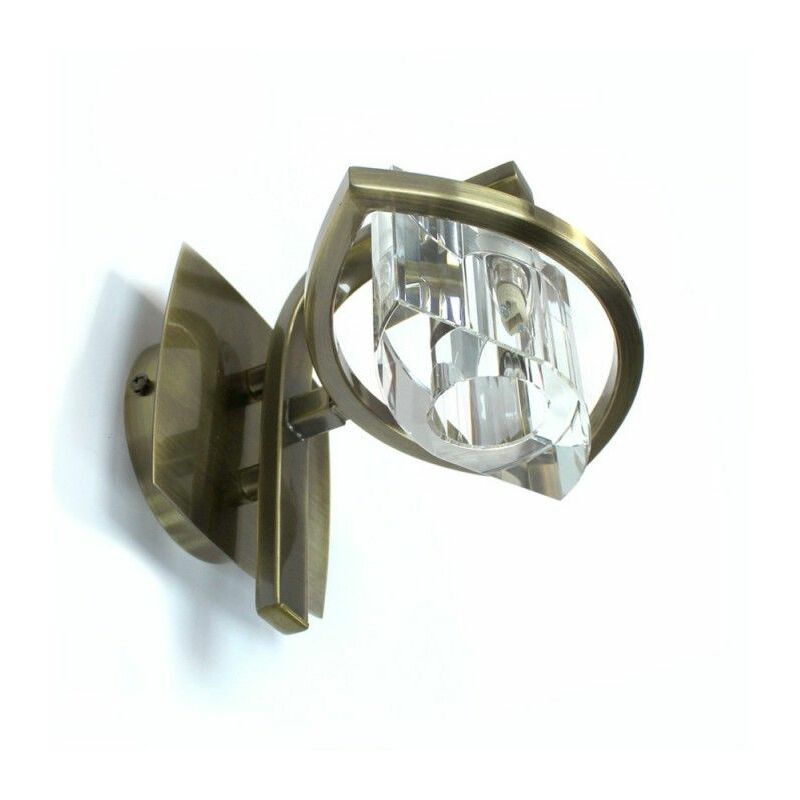 foto del prodotto cristalrecord lampada da parete in ottone schermo ovale in vetro ottico cr 43 701 40 006