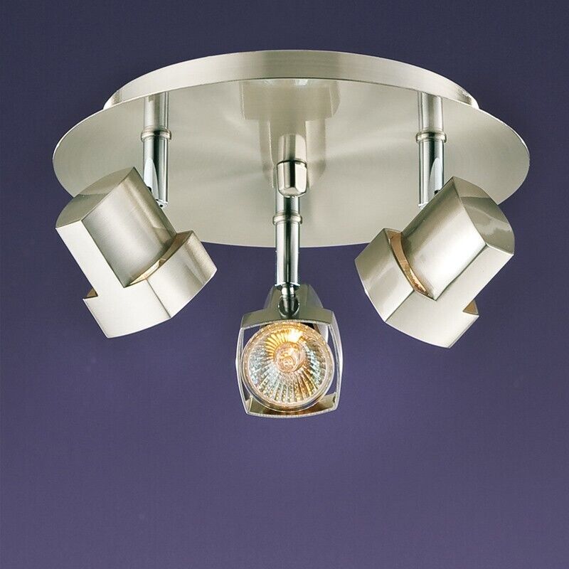 foto del prodotto cristalrecord - lampada da soffitto 3 faretti moka nickel satin crystal record 001-2150-3-053