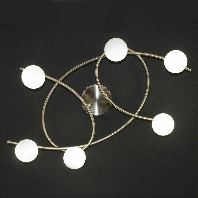 foto del prodotto cristalrecord plafoniera 6 luci lotto nickel satinato cr 001 2195 6 053