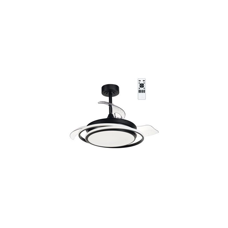 foto del prodotto cristalrecord ventilatore da soffitto antila mini led nero 45w 4000 lm cct