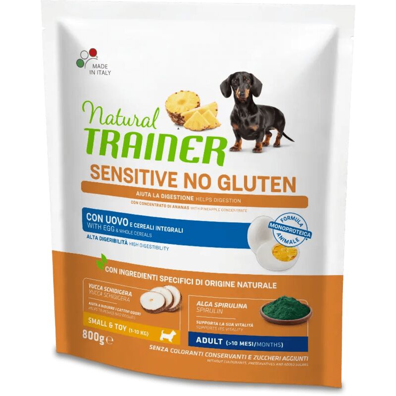 foto del prodotto crocchette cane plus mini uovo 800gr 2kg natural trainer size 2 kg