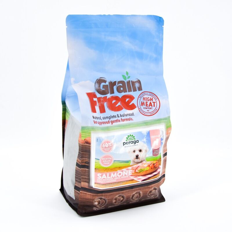 foto del prodotto crocchette peraga grain free per cane cucciolo 2kg salmone cibo per cani