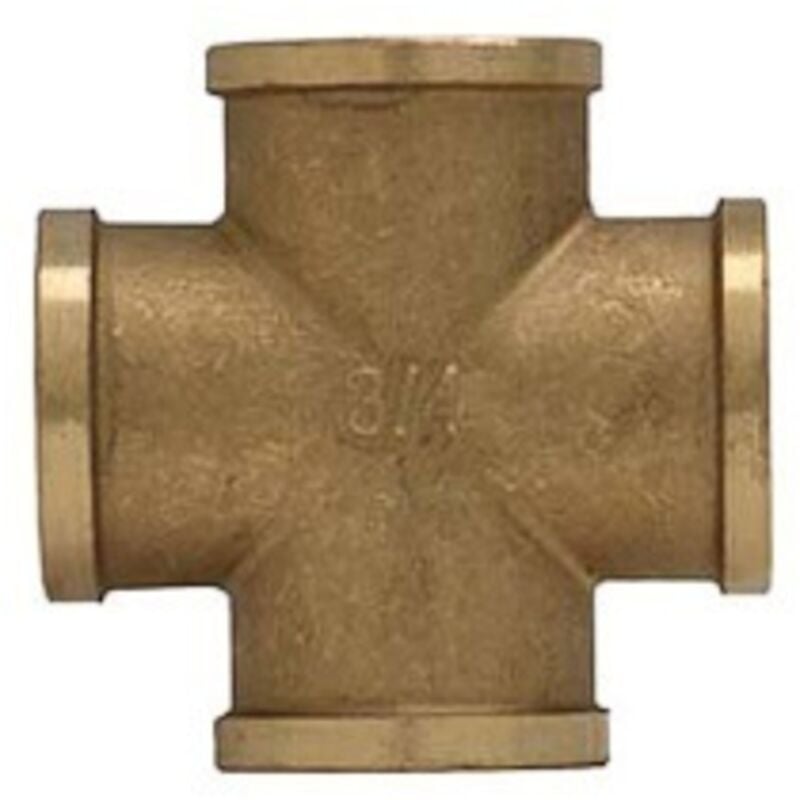 foto del prodotto croce croci ottone tee 4 vie 3 4 impianto idrico acqua casa impianti