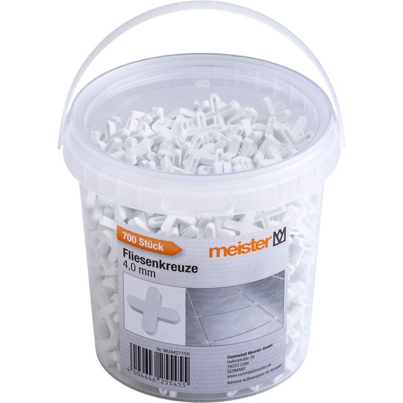 foto del prodotto croce per piastrelle, 4,0 mm, pratico set da 700 pezzi, in robusto polipropilene, colore bianco, accessorio per piastrelle, supporto per la posa
