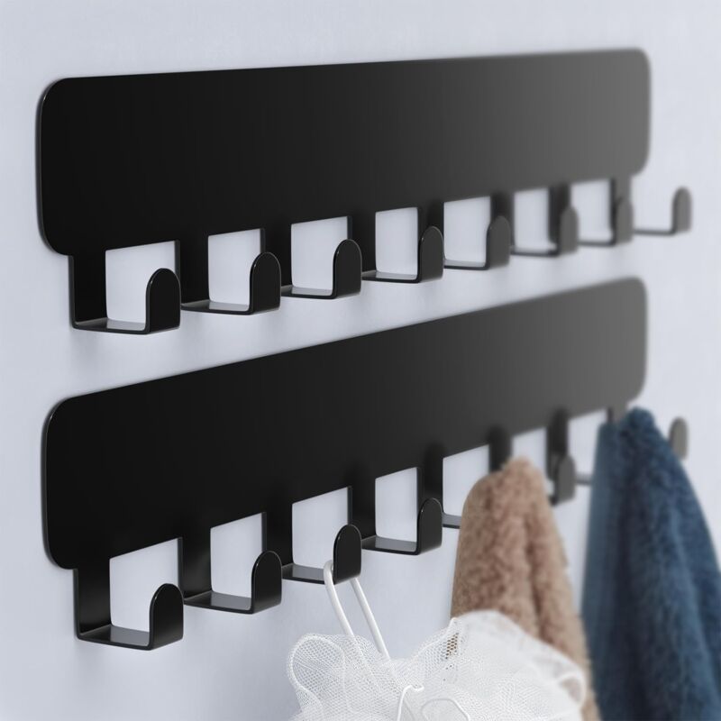 foto del prodotto crochet mural adh sif avec 8 crochets, derri re la porte de la salle de bain, crochet serviette de salle de bain en m tal sans poin on pour vanit 