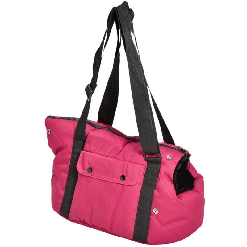foto del prodotto croci borsa trasportino in morbida eco pelliccia con tracolla inclusa modello moelleux per cani borsa fucsia 40 x 23 x 23 cm