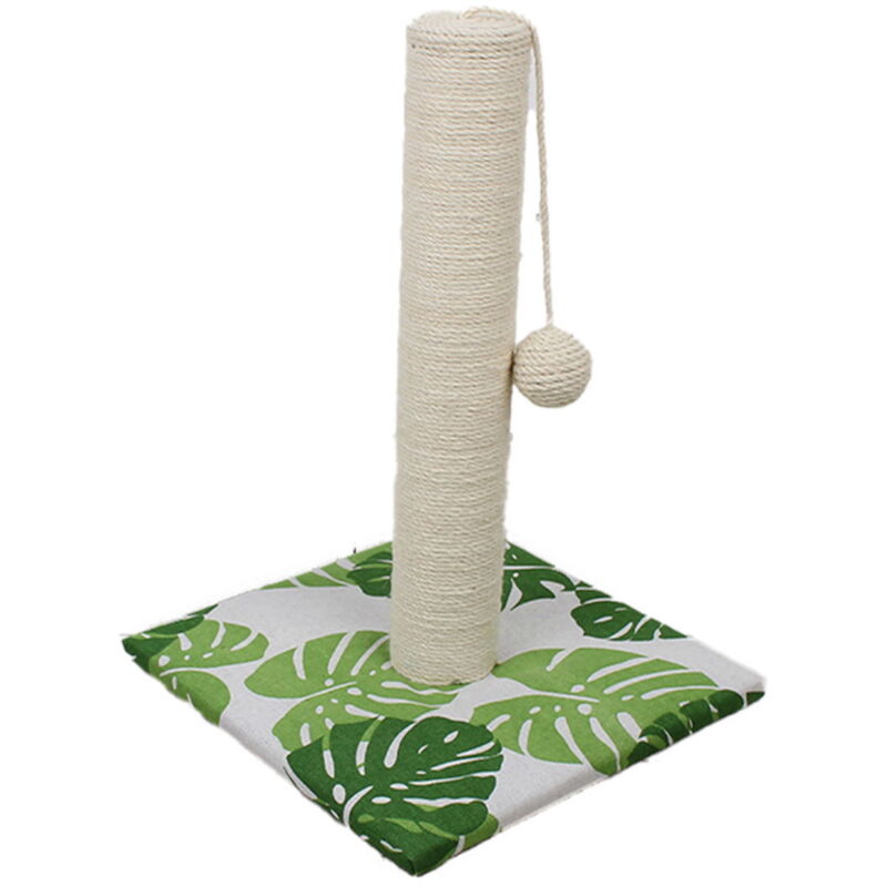 foto del prodotto croci tiragraffi a colonna con gioco pendente green leafs per gatti