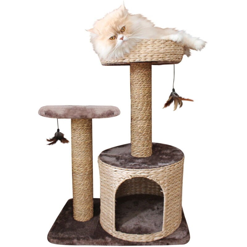 foto del prodotto croci tiragraffi medio modello natural larix con pendenti per gatti