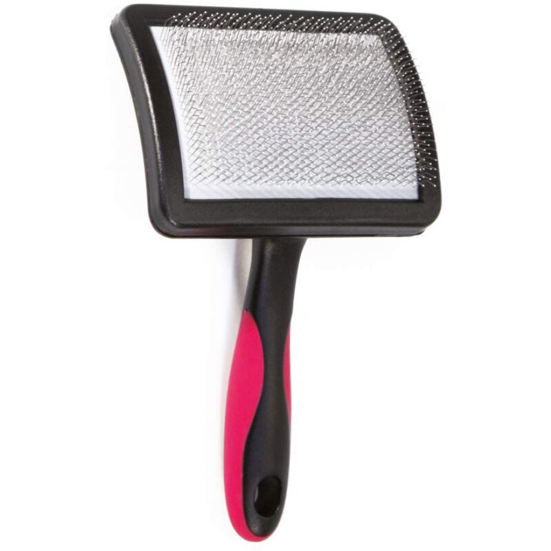 foto del prodotto croci vanity cardatore per cani, per tutti i tipi di pelo, spazzola per cani denti in acciaio inox, elimina sottopelo e districa nodi, 12x9 cm
