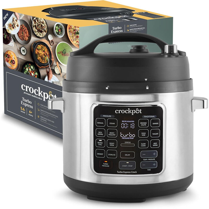 immagine 0 del prodotto crock pot crock pot turbo express multicooker 5.6l, 6 persone,programmabile,14 funzioni pre impostate,cottura a pressione, vapore,slow