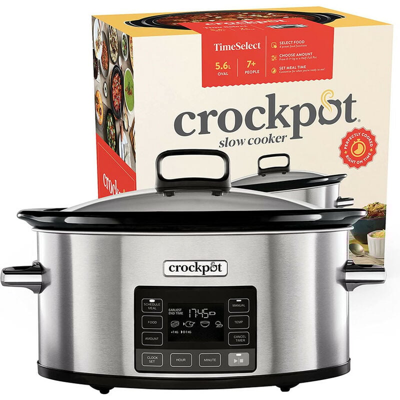 foto del prodotto crock pot crockpot pentola per cottura lenta,slow cooker,spegnimento automatico,5.6 lt,fino 6 8 persone,funzione timeselect per programmare orario
