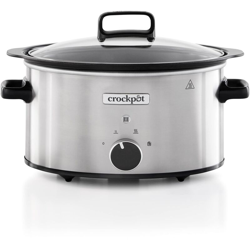 foto del prodotto crock pot pentola per cottura lenta, slow cooker, 3.5 lt, fino a 4 persone, sizzle stew, pentola interna in alluminio per rosolare sul fuoco, 2