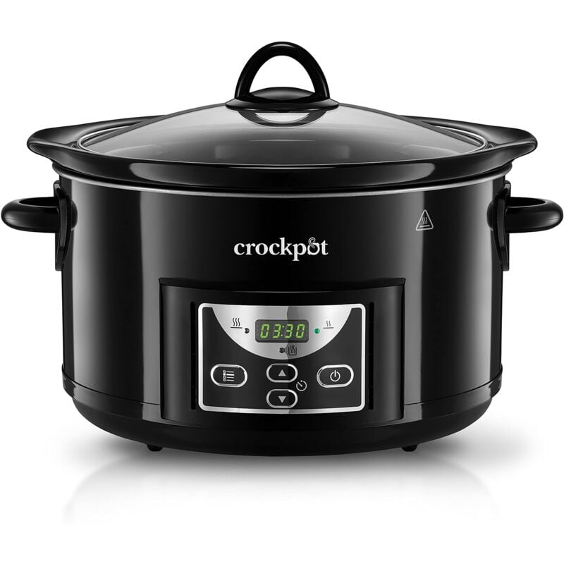 foto del prodotto crock pot pentola per cottura lenta, slow cooker, capienza 4.7 lt, fino a 6 persone, spegnimento automatico, 2 impostazioni cottura e funzione