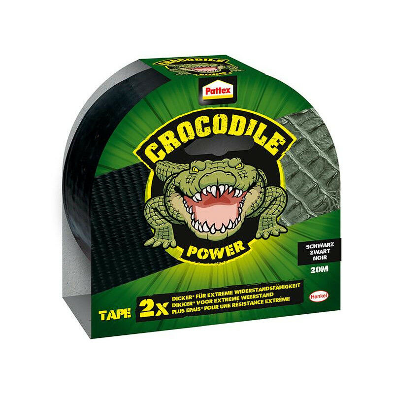 foto del prodotto crocodile pattex ribbon nasbbone black adesivo 20m