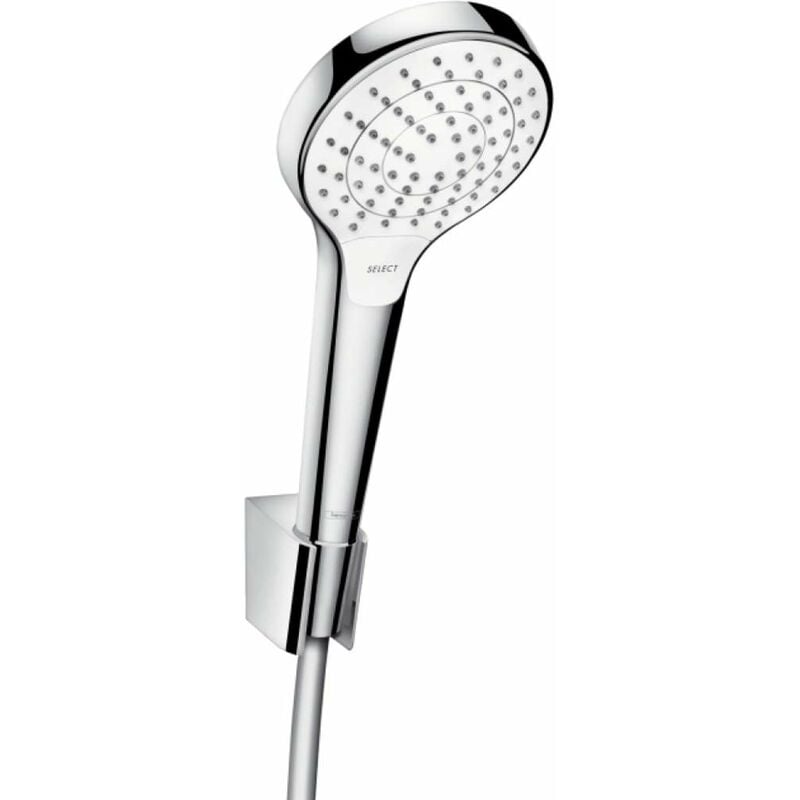 foto del prodotto croma select s doccetta a mano vario porter, set 1,60 m, bianca cromata 26411400 hansgrohe