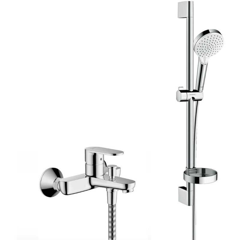 foto del prodotto crometta set miscelatore vasca doccia barra da 65 cm doccetta a 2 getti flessibile, cromo 71440000 crometta2 hansgrohe