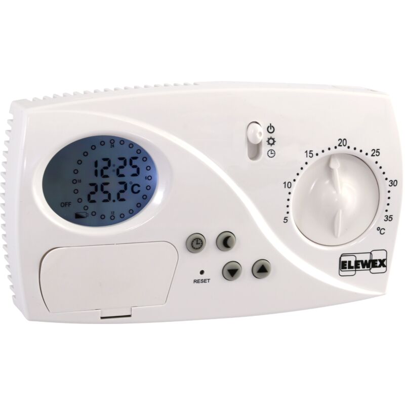 foto del prodotto cronotermostato a cavalieri per caldaia programmazione giornaliera batterie elewex vemer ve773200 ct 24h