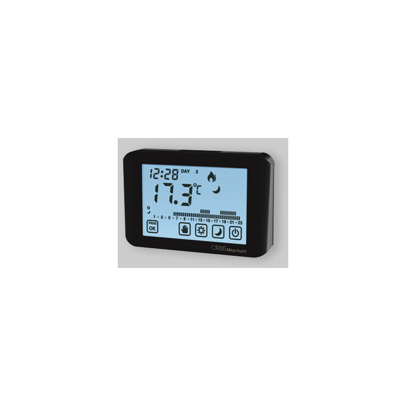 foto del prodotto cronotermostato digitale mirus touch programmazione giornaliera settimanale nero