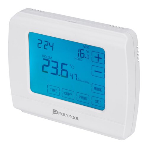foto del prodotto cronotermostato poly pool pp1467 digital touch screen bianco
