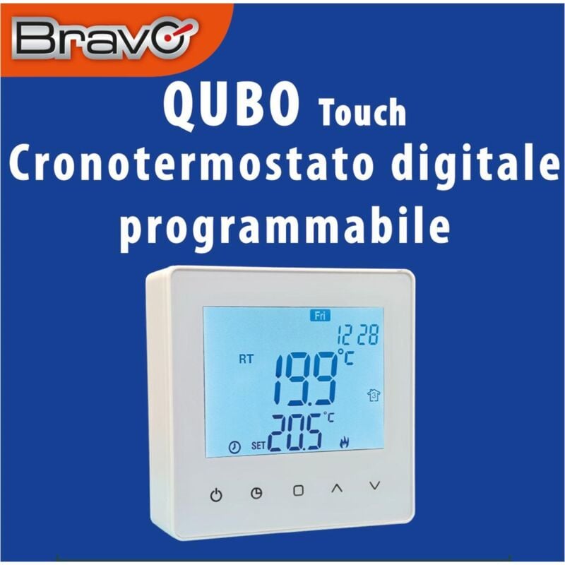 foto del prodotto cronotermostato qubo touch per dispositivi di riscldamento 93003116 bravo