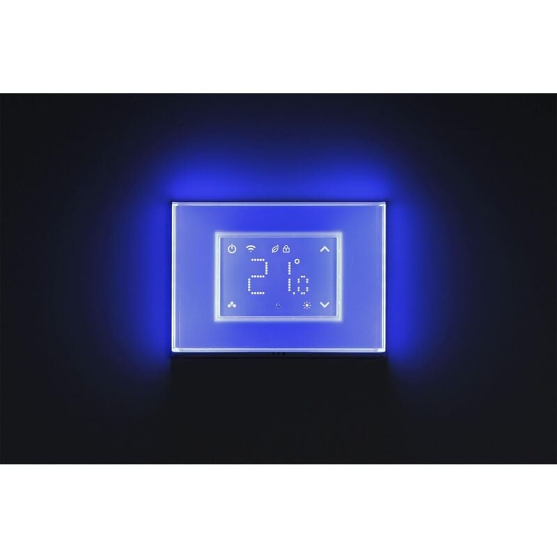 foto del prodotto cronotermostato smart beghelli dom e con display touch e placca luminosa wi fi 60048