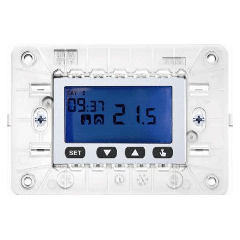 foto del prodotto cronotermostato urmet simon nea settimanale lcd 3 moduli bianco 10633.b