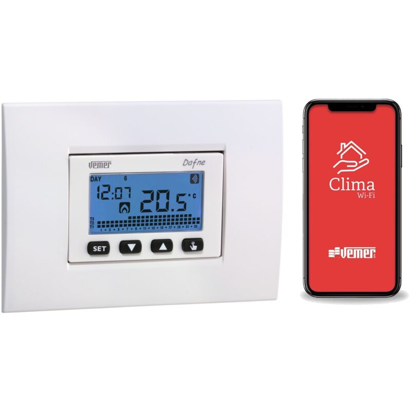 foto del prodotto cronotermostato wifi gestibile con app da incasso vemer ve792200 dafne wifi