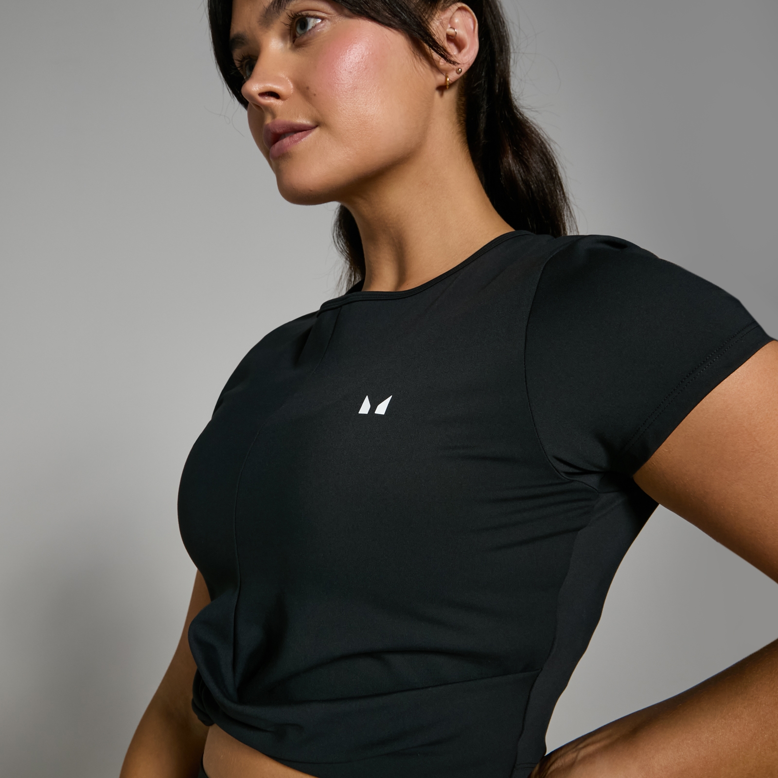 foto del prodotto crop top a maniche corte mp power da donna nero xs