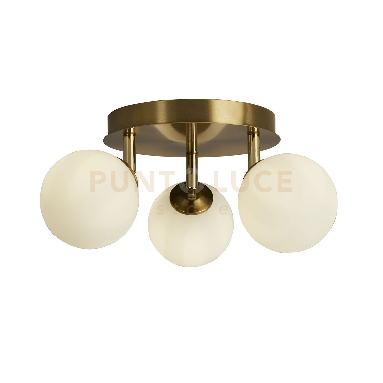 foto del prodotto crosby 3lt semi flush metallo dorato e vetro opalino