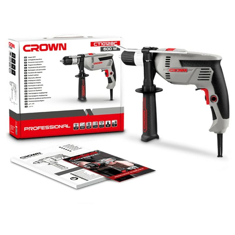 foto del prodotto crown trapano con percussione 600w mandrino automatico