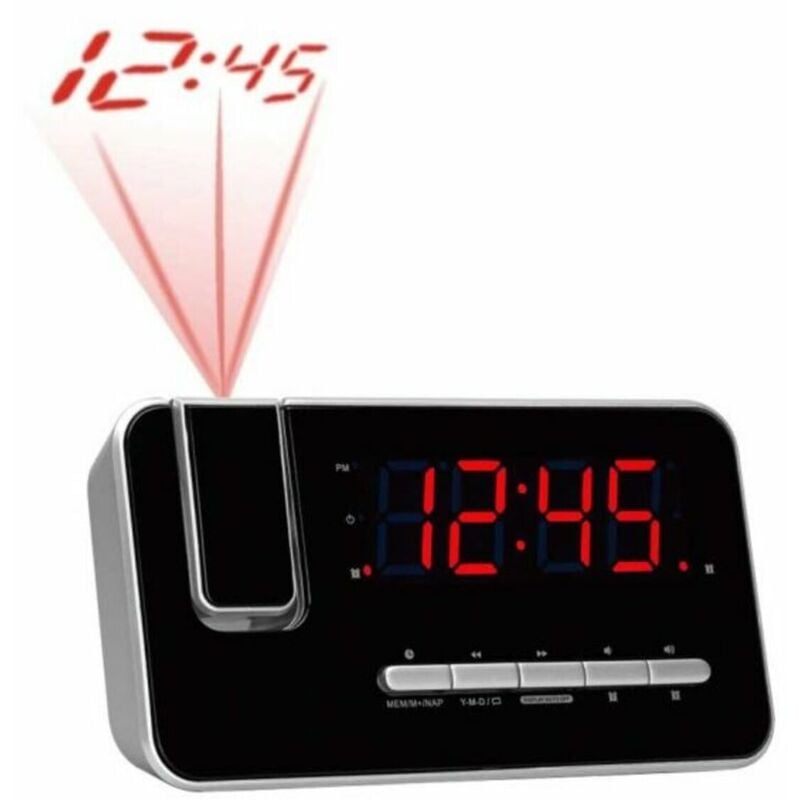 foto del prodotto crp-618 alarm clock radio (sveglia, radio pll fm, display da 3,0 cm, proiezione, nero) (importato) - denver
