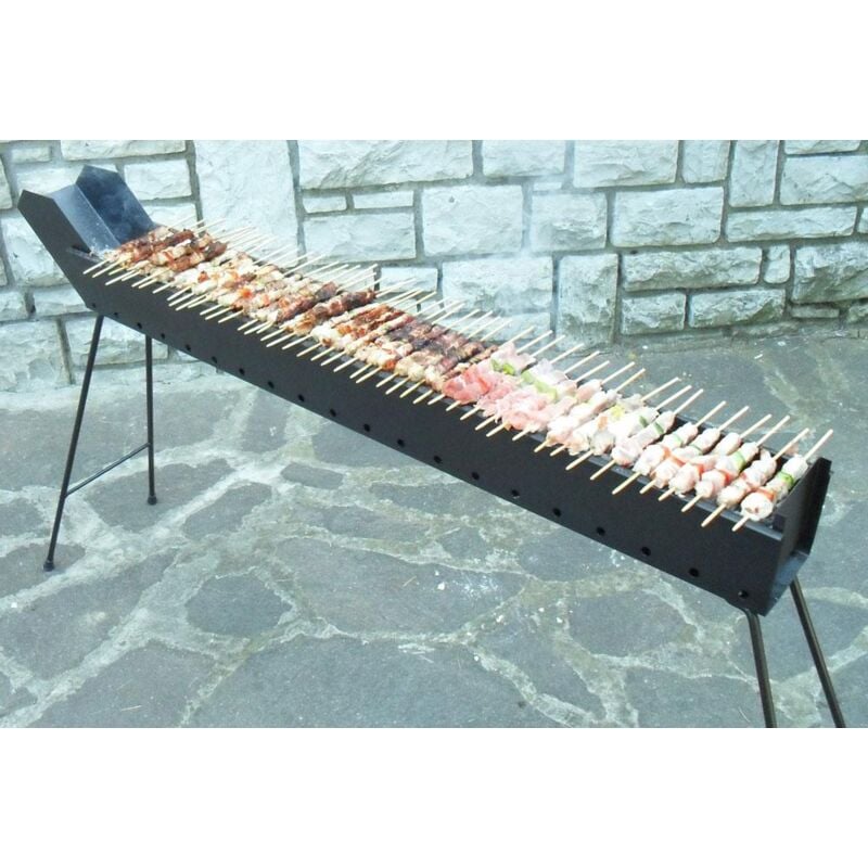 foto del prodotto cruccolini barbecue a carbonella per arrosticini sagre sagra feste in ferro battuto cm 60