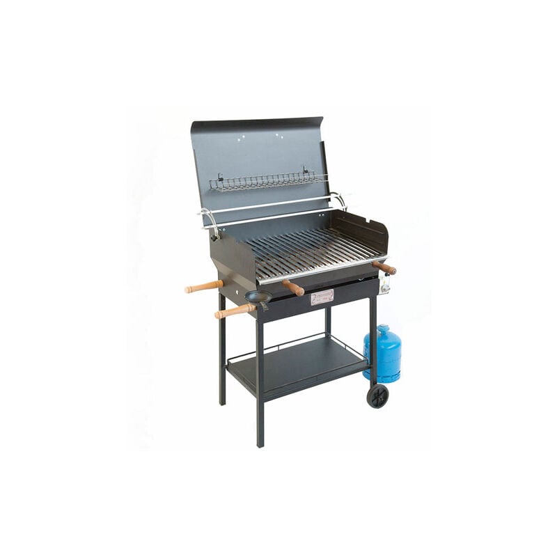 foto del prodotto cruccolini barbecue a gas con pietra lavica modello professional ferro battuto