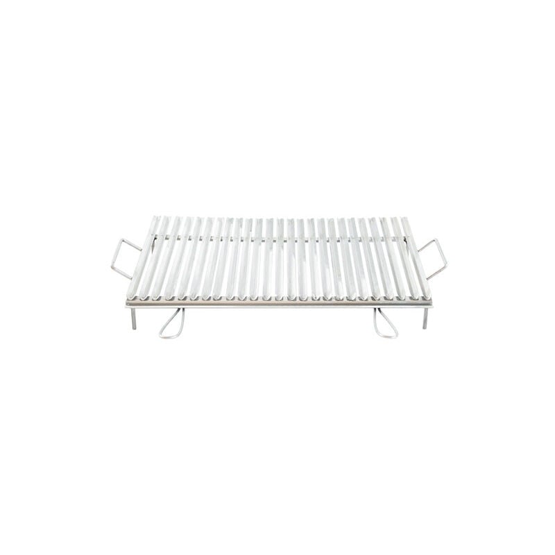 foto del prodotto cruccolini bistecchiera dietetica inox graticola in acciaio 4 manici cm. 70x45