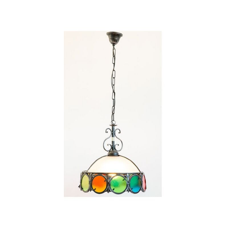 foto del prodotto cruccolini lampade linea colori lampadario a sospensione 34 con cupola in vetro