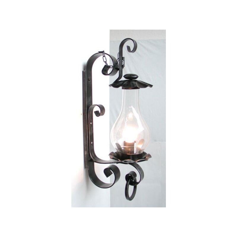foto del prodotto cruccolini lanterna lampada applique plafoniera in ferro battuto trento cm.43