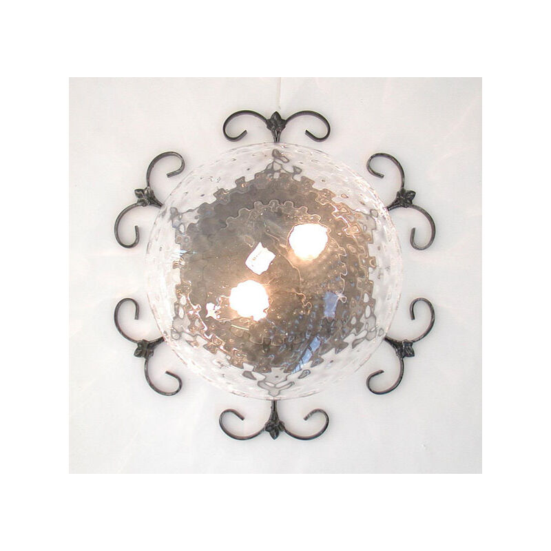 foto del prodotto cruccolini plafoniera lampada applique edera cm.45 colore nero argento