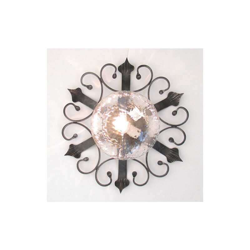 foto del prodotto cruccolini plafoniera lampada applique media forgiata cm.45 colore nero argento