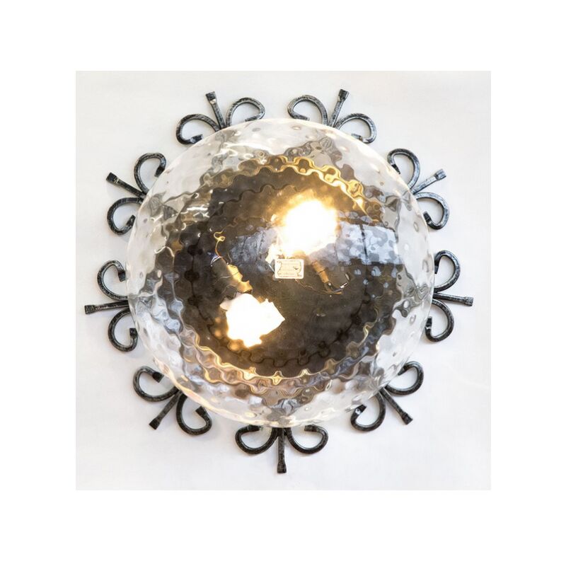 foto del prodotto cruccolini plafoniera lampada applique rustica big cm. 43 colore nero argento