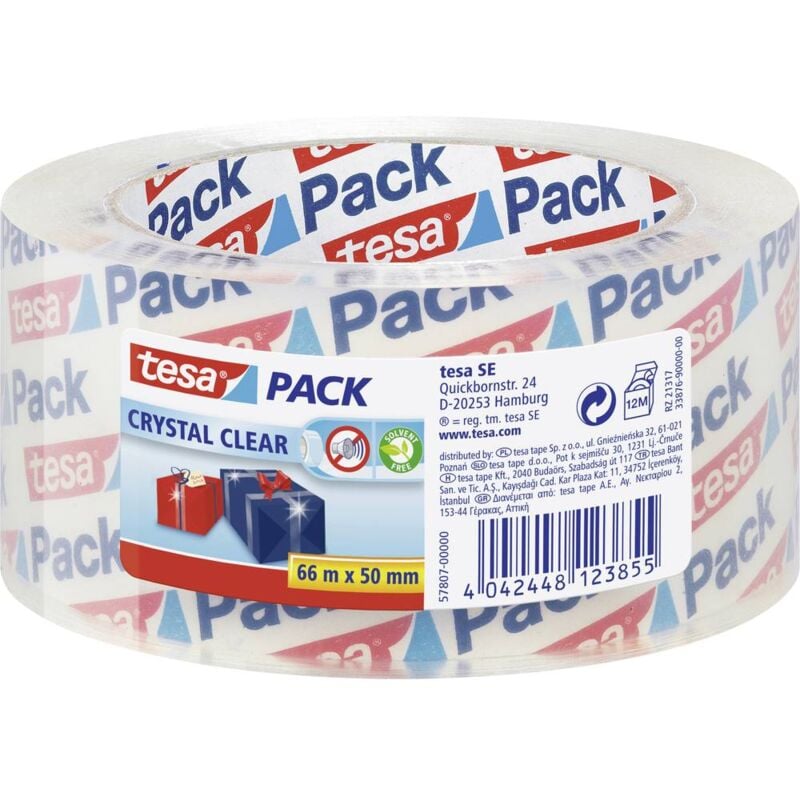 foto del prodotto crystal clear 57807 00000 01 nastro da imballo pack trasparente l x l 66 m x 50 mm 1 pz. tesa