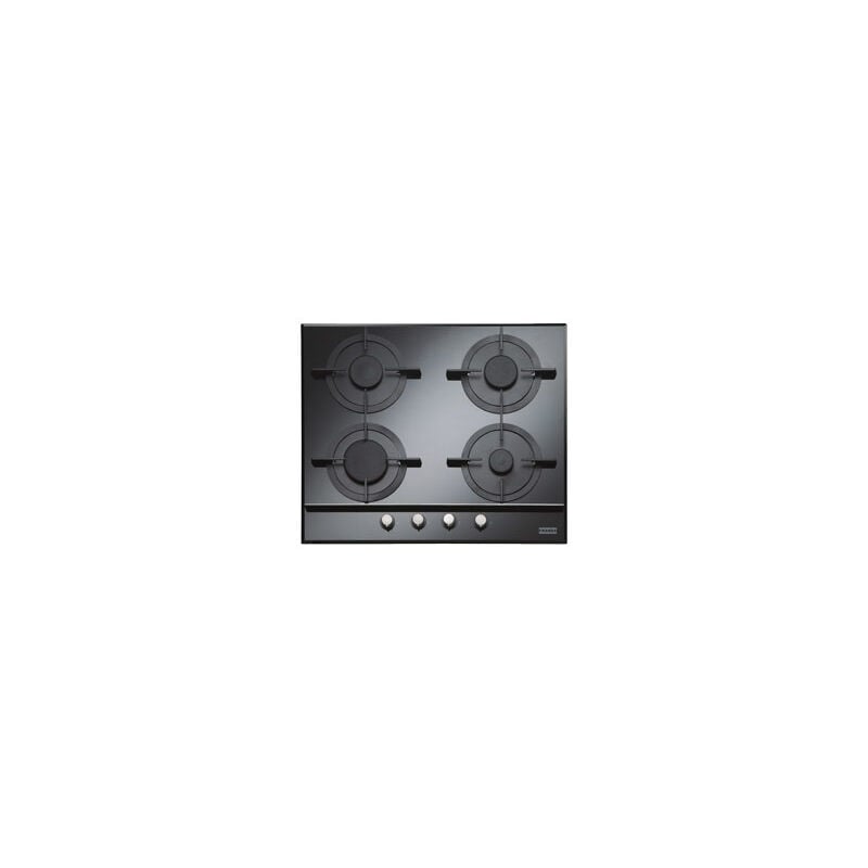 foto del prodotto crystal fhcr 604 4g he bk c. colore del prodotto nero, posizionamento dell apparecchio da incasso, dimensione della larghezza del piano cottura 60