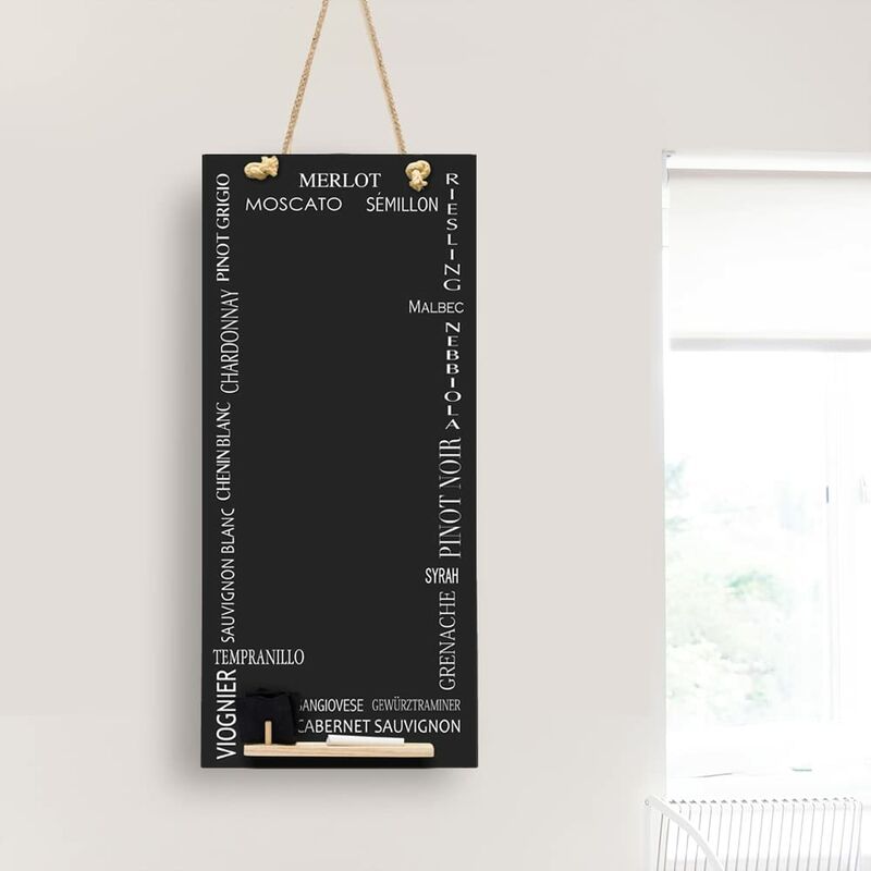 foto del prodotto csparkv chalkboards uk lavagna lavagna memo da cucina con corda, vassoio e gessetto, in legno, 60 x 26,5 x 1 cm, chb152