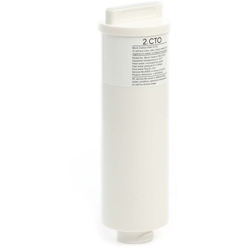 foto del prodotto cto uf01 cartuccia filtrante con blocco di carbone attivo, per filtro acqua da 10 254 mm , filtrazione meccanica naturewater