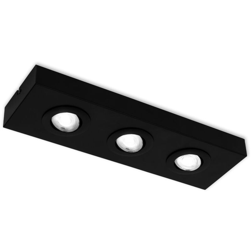 foto del prodotto cts lampada da soffitto a led, nera, 3xled platine 4w