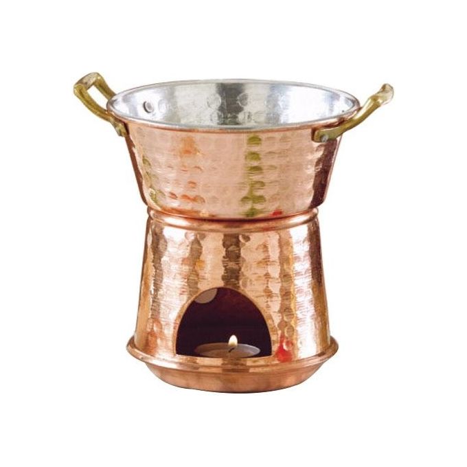 foto del prodotto cu artigiana fornellino bagna cauda rame cm 14 h 17 l 0,8