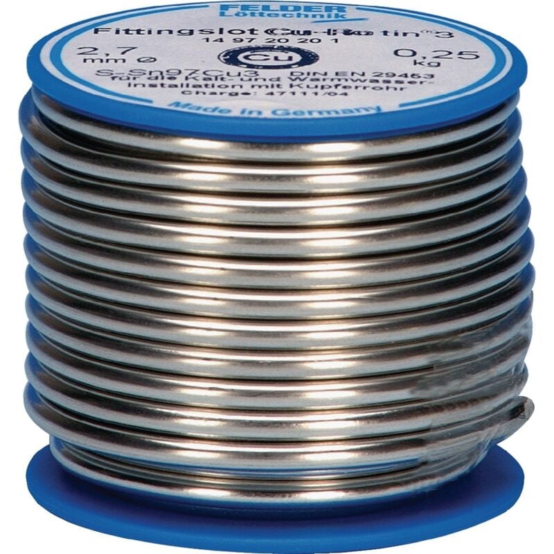 foto del prodotto cu rotin 3 stagno senza piombo bobina sn97cu3 0.250 kg 2.7 mm felder
