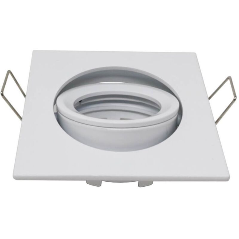 foto del prodotto cuadrado aro orientable per gu10 white casquillos y aros jandei