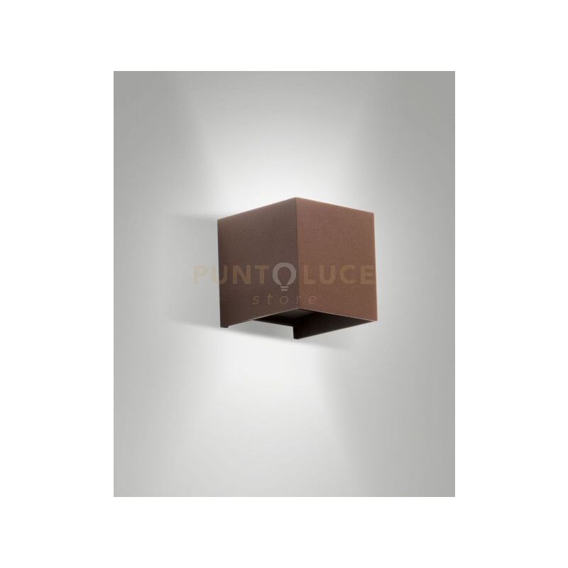 foto del prodotto cuba applique da esterno a led doppia emissione 12w 3000k 1448lm corten ip54
